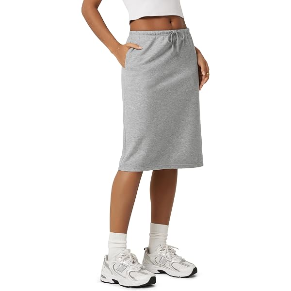 CRZ YOGA Comfy Cotton Sweat Skirts for Women 17'' Linerless Casual